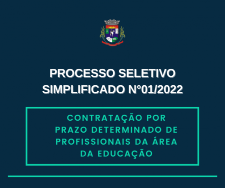 ABERTURA DE PROCESSO SELETIVO SIMPLIFICADO N°01/2022